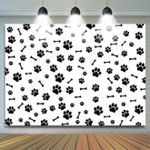 Paws And Bones Blanc Simple Joyeux Anniversaire Toile de Fond
