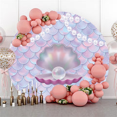 Toile De Fond Joyeux Anniversaire Cercle Thème Sirène Perle