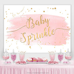 Toile de fond de douche de bébé paillettes rose et or bébé