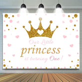 Couronne rose et dorée Joyeux 1er anniversaire pour princesse