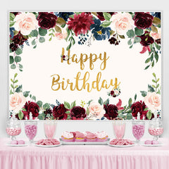 Toile de fond de f¨ote d'anniversaire joyeux roses roses et rouges