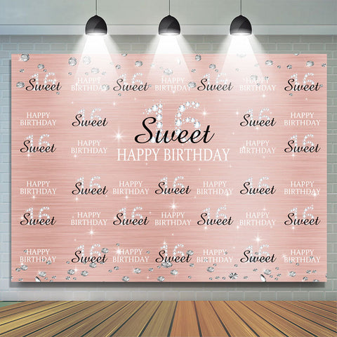 Rose et argent diamants Sweet 16 anniversaire Backdorp Rose et argent diamants Sweet 16 anniversaire Backdorp