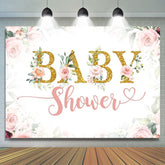 Fond de douche de bébé floral rose et blanc pour fille