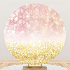 Fond de cercle de joyeux anniversaire or scintillant rose ouverture