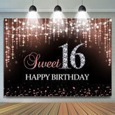 Toile de fond rose Bokeh et diamant scintillant 16e anniversaire