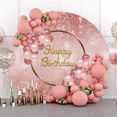 Toile de fond ronde paillettes bokeh rose pour joyeux anniversaire