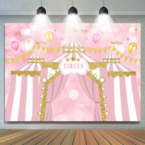 Toile de fond de joyeux anniversaire de ballons de cirque rose pour fille Toile de fond de joyeux anniversaire de ballons de cirque rose pour fille