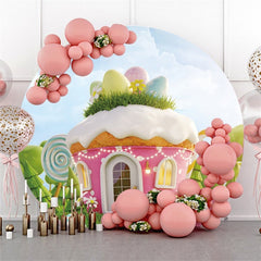 Cupcake Rose Dans Le Jardin Autour De La Toile De Fond Du Jour De Pâques