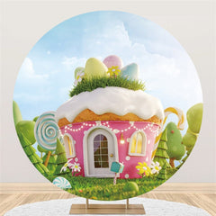 Cupcake Rose Dans Le Jardin Autour De La Toile De Fond Du Jour De Pâques