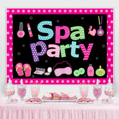 Pink Dots Spa Party Make Up Party Backdrop pour fille