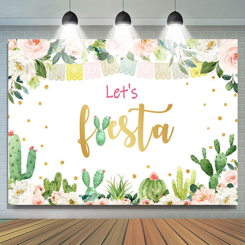 Toile de fond d'anniversaire de filles de cactus floral rose et vert Toile de fond d'anniversaire de filles de cactus floral rose et vert