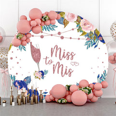 Toile de fond de mariage ronde Miss To Mis à paillettes florales roses