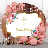 Toile de fond en bois rose Floral Gold Glitter Baby Shower