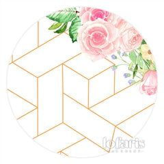 Toile de fond d'anniversaire de cercle simple de grace florale rose