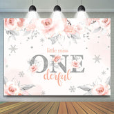 Toile de fond florale rose Little Miss Onederful Birtheday