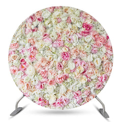 Couverture de toile de fond de fête de mariage ronde florale rose