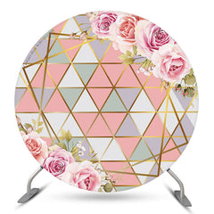 élément de triangle floral rose rond toile de fond de mariage