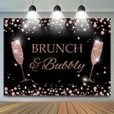 Toile de fond d'anniversaire de fille sur le thème du brunch à paillettes roses