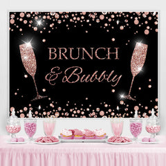 Toile de fond d'anniversaire de fille sur le thème du brunch à paillettes roses