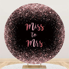 Toile de fond de mariage adorable ronde noire à paillettes rose vif