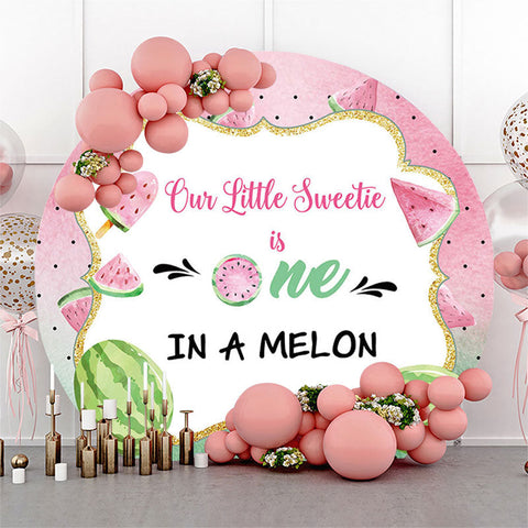 Rose Vert One In A Melon Anniversaire Toile de Fond Ronde Rose Vert One In A Melon Anniversaire Toile de Fond Ronde