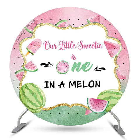 Rose Vert One In A Melon Anniversaire Toile de Fond Ronde Rose Vert One In A Melon Anniversaire Toile de Fond Ronde