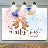 Toile de fond de douche de bébé ours en peluche mignon rose et bleu