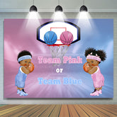 Toile de fond rose et bleue Gendar Reveal pour douche de bébé