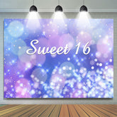 Rose Violet Bokeh Glittle Sweet 16 Anniversaire Backdorp