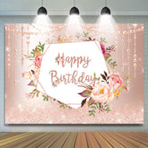 Toile de fond d'anniversaire rose rose et paillettes de perle pour fille
