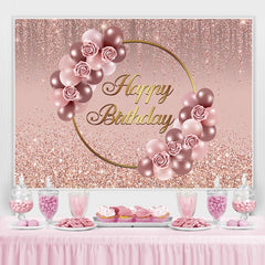Fond de ballon floral rose rose scintillant pour les filles