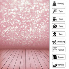 Toile de fond de bokeh de paillettes d'argent rose pour la fête d'anniversaire