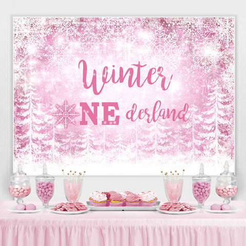 Flocon de neige rose Winter One Derland Toile de fond pour fille Flocon de neige rose Winter One Derland Toile de fond pour fille