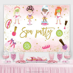 Toile de fond de joyeux anniversaire de fête de spa rose pour les filles