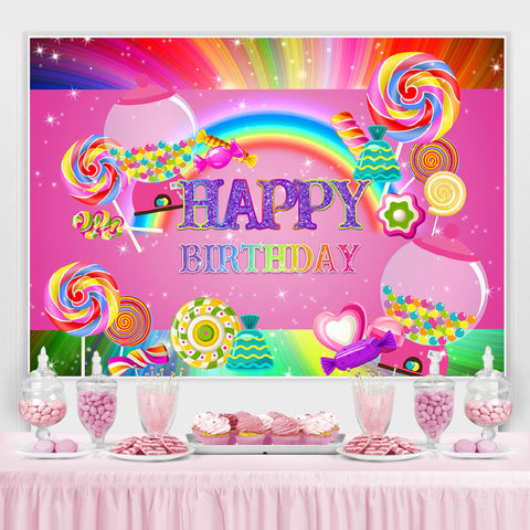 Toile de fond de fête de joyeux anniversaire de filles de bonbon rose rose Toile de fond de fête de joyeux anniversaire de filles de bonbon rose rose
