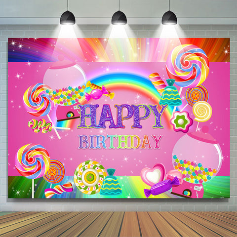 Toile de fond de fête de joyeux anniversaire de filles de bonbon rose rose Toile de fond de fête de joyeux anniversaire de filles de bonbon rose rose