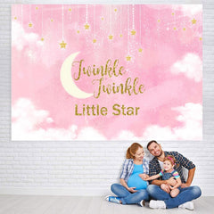 Toile de fond rose Twinkle Twinkle Little Star douche de bébé