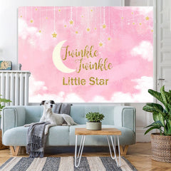 Toile de fond rose Twinkle Twinkle Little Star douche de bébé