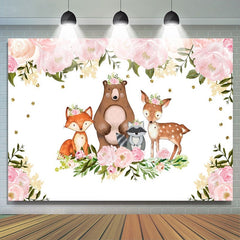 Toile de fond de photoshoot forêt florale aquarelle rose