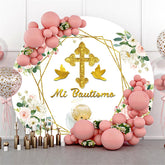 Toile de fond de douche de bébé paillettes or floral rose blanc