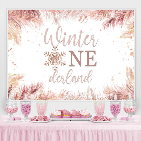 Rose Winter One Derland et flocon de neige 1ère toile de fond Rose Winter One Derland et flocon de neige 1ère toile de fond