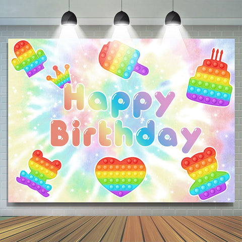 Pop It Glitter Bokeh Joyeux anniversaire toile de fond pour les enfants Pop It Glitter Bokeh Joyeux anniversaire toile de fond pour les enfants