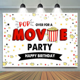 Pop Over pour une toile de fond de joyeux anniversaire de fête de film