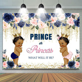 Prince ou Princesse Bokeh Floral Baby Shower Backdrop