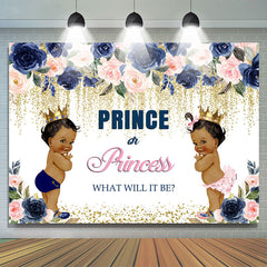 Prince ou Princesse Bokeh Floral Baby Shower Backdrop