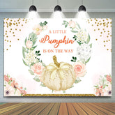La citrouille est sur le chemin Floral Bébé Douche Toile de fond
