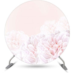 Toile de fond d'anniversaire rond simple rose floral pur