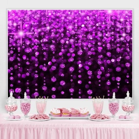 Toile de fond d'anniversaire de paillettes violet et noir pour fille Toile de fond d'anniversaire de paillettes violet et noir pour fille