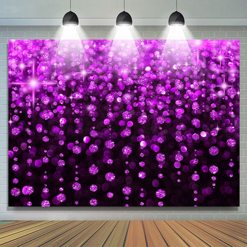 Toile de fond d'anniversaire de paillettes violet et noir pour fille Toile de fond d'anniversaire de paillettes violet et noir pour fille
