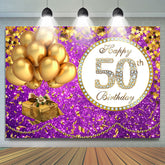 Toile de fond du 50e anniversaire du ballon violet et dor¨¦